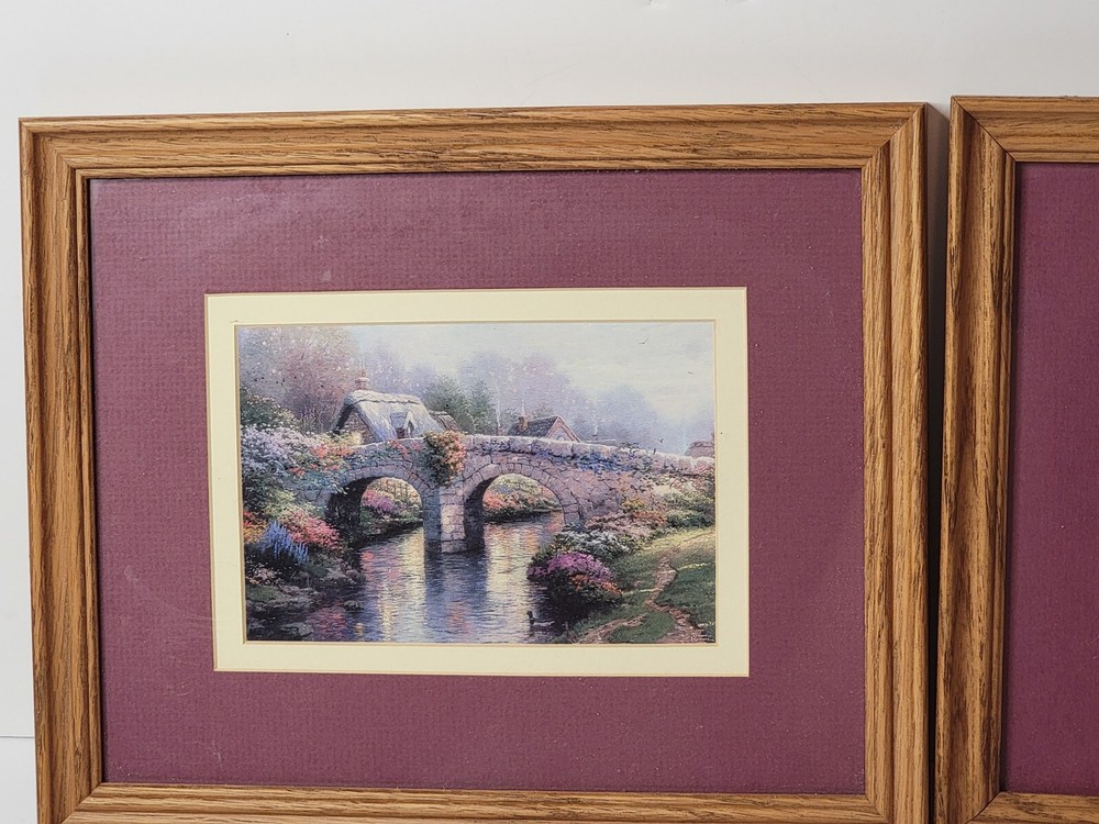 Thomas Kinkade Art Artwork Prints Framed - Blossom Bridge & Victorian Garden II