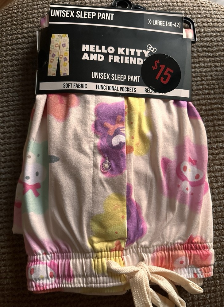 Sanrio Hello Kitty Sleep Pants Adult XL Pajamas Lounge Emo-Kyun Friends