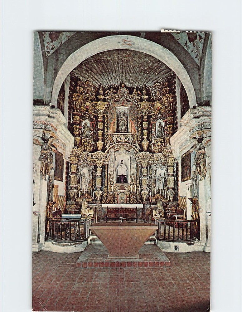 Postcard High Altar Mission San Xavier Del Bac Tucson Arizona USA