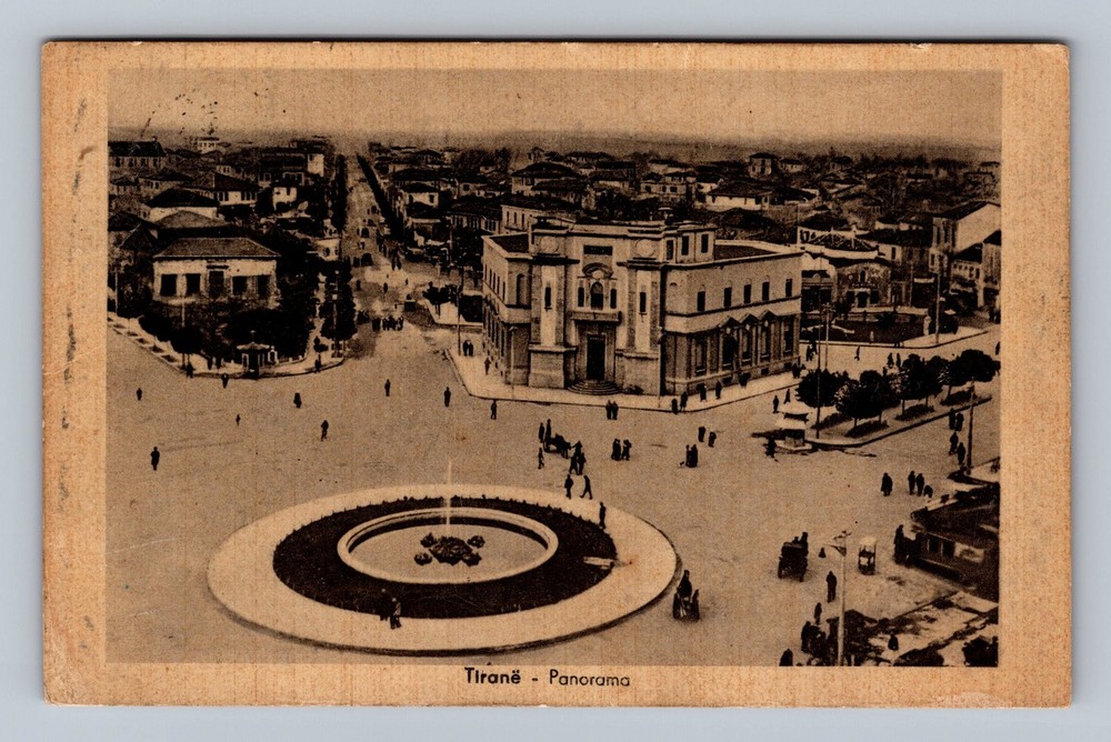 Italy- Tirana Panorama Town View Standard Post Old Card View Vintage Postcard