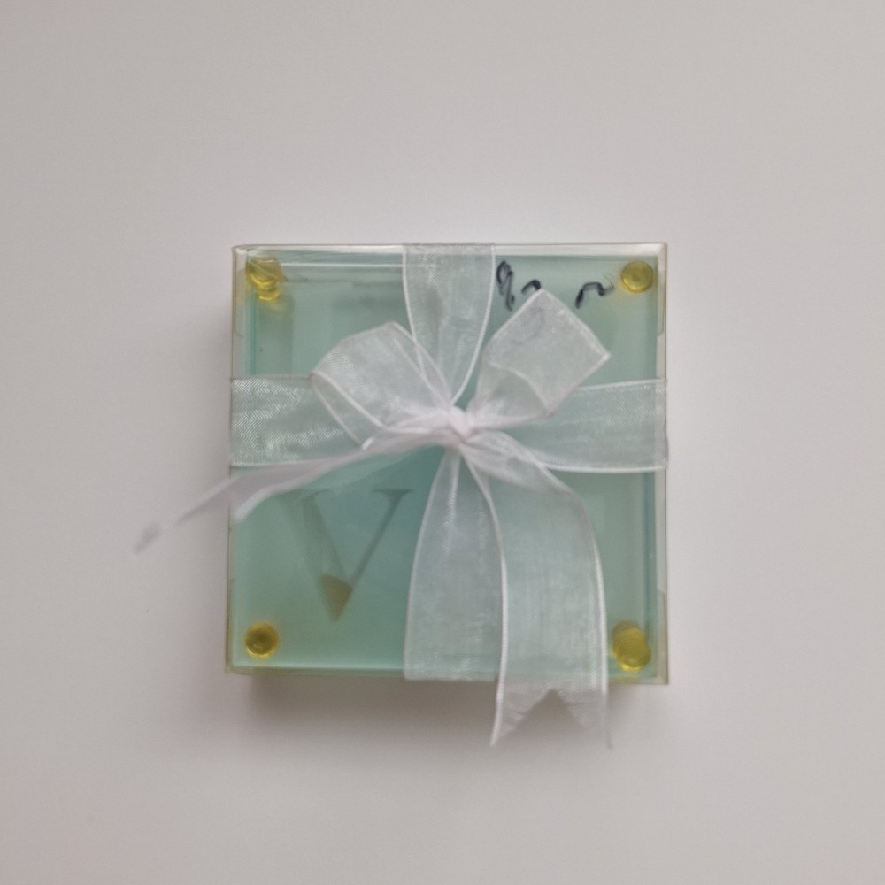 Kate Aspen LOVE Glass Coaster Set (2006) – Wedding Favor Gift Box New