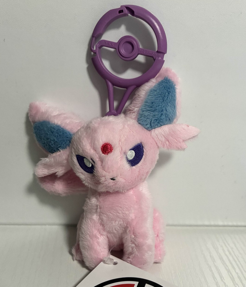 Pokemon Espeon Plush Mascot with Carabiner Key chain Pokemon Center Original New