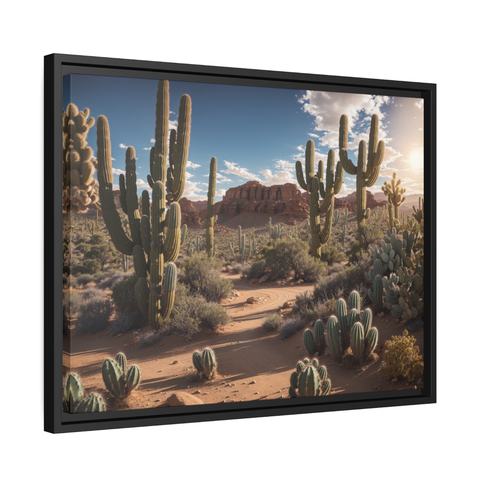 3D Desert Landscape Wood Framed Canvas Wall Art Home Decor