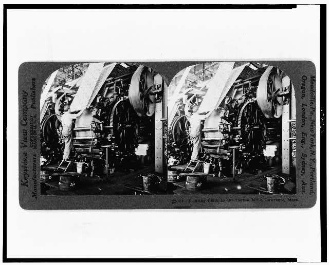 Photo of Stereograph,Printing Cloth,Cotton Mills,Lawrence,Massachusetts,c1923