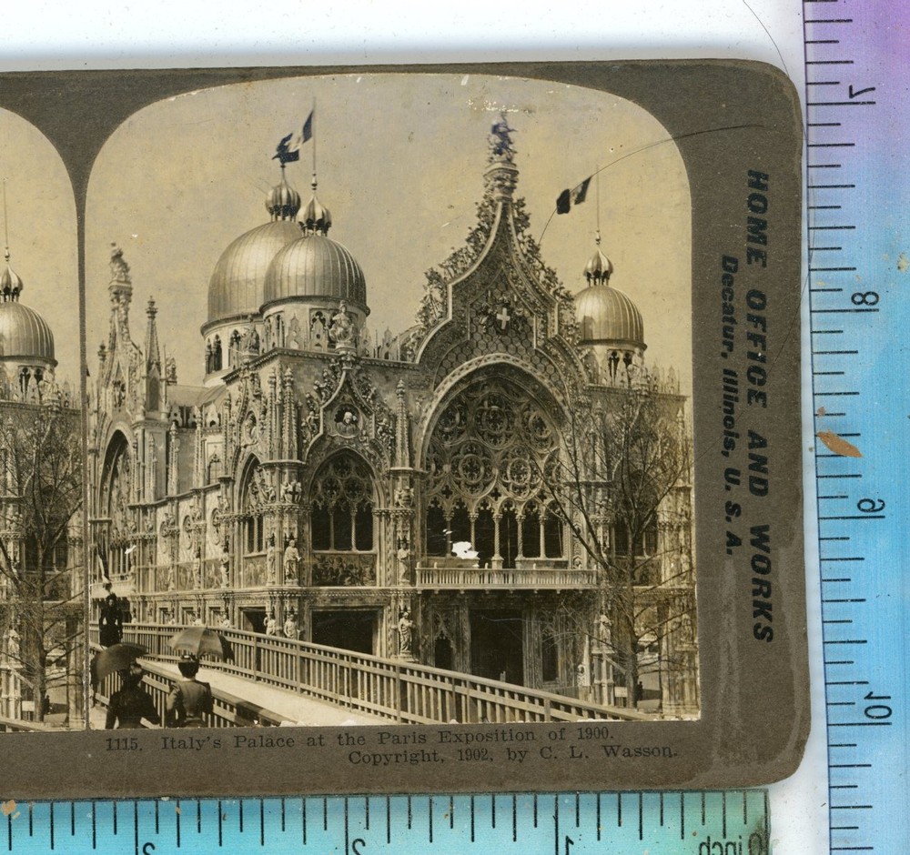 Italy's Palace at Paris 1900 Exposition International Stereoview