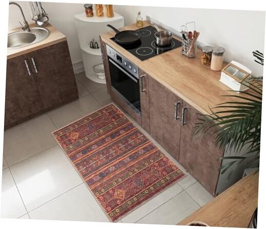 2x3 Rug - Machine Washable Entry Rug with Non-Slip Backing, Ideal for