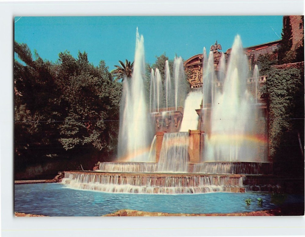 Postcard Organ's Fountain Villa D'Este Tivoli Italy