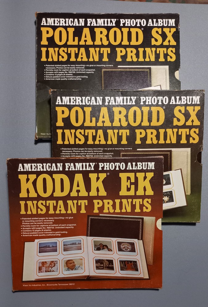 VINTAGE / NEW AMERICAN FAMILY PHOTO ALBUM PAGES / KODAK (1) + POLAROID (2) USA