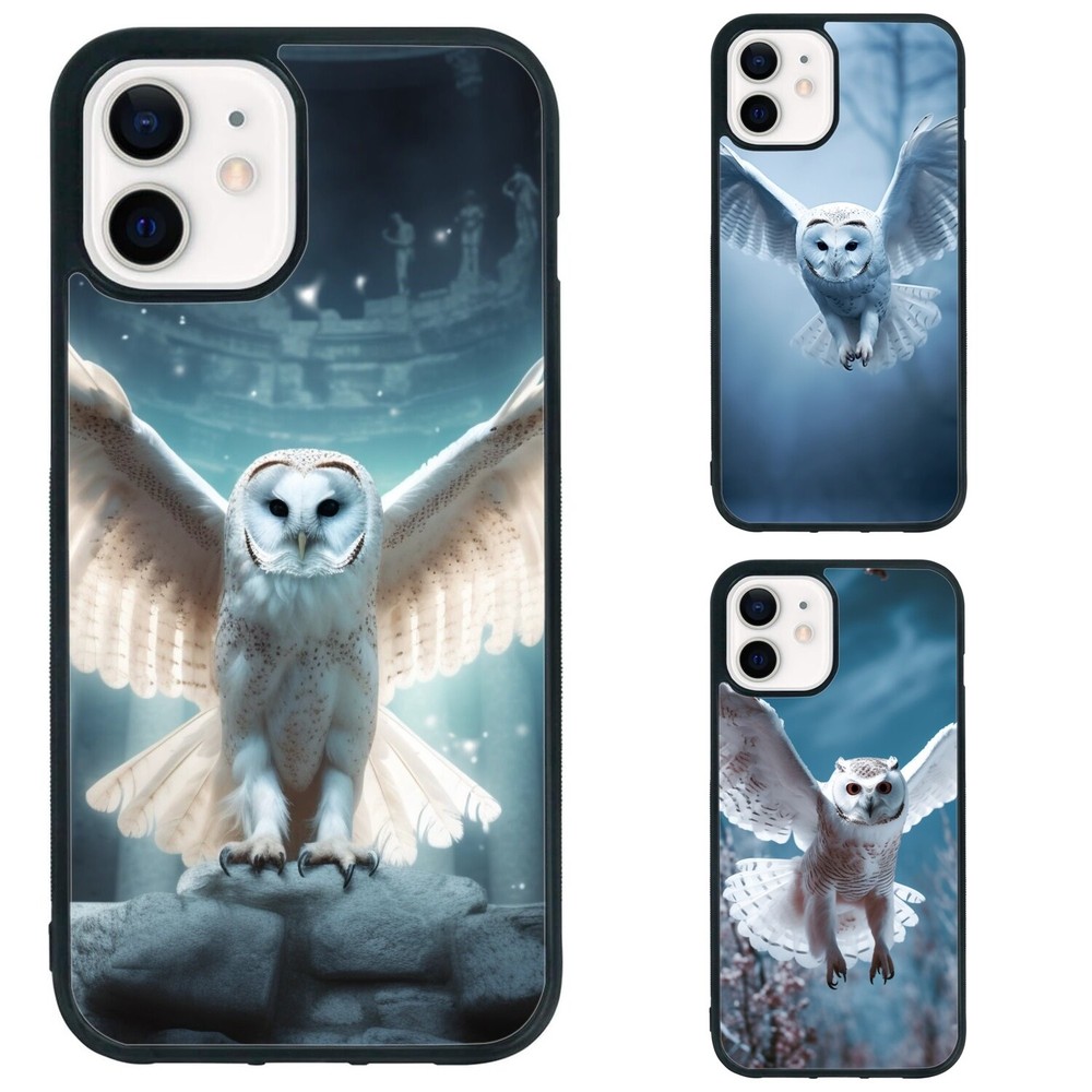 Anti fingerprint Great White owl wings up For iPhone XS XR 6 7 8 Plus SE 2nd 3rd