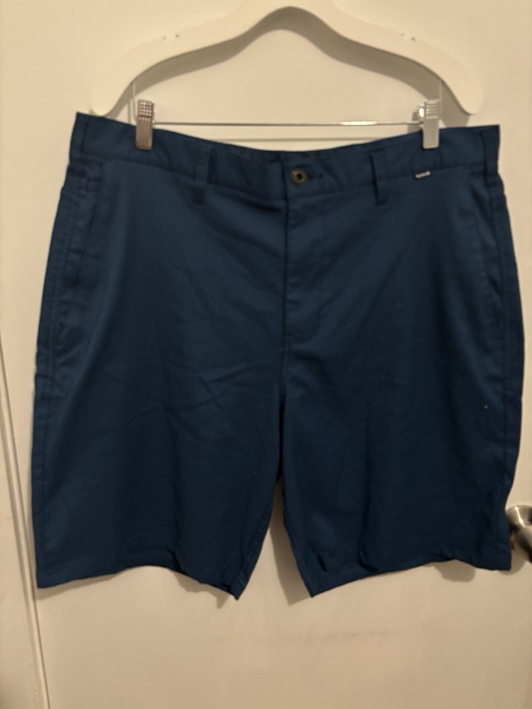 Hurley Nike Dri Fit Shorts Mens 38 Chino Hybrid Preppy Casual Stretch Blue