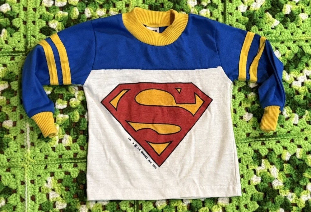 Vintage Superman Unisex Toddler Size 3T Shirt Rob Roy Brand USA Worn Art