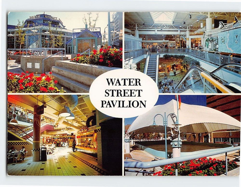 Postcard Scenes & Views Water Street Pavilion Flint Michigan USA