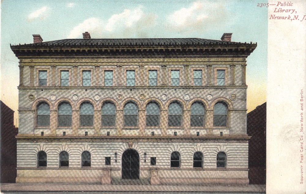 Newark NJ Public Library   UDB Postcard UNP0STED EXCL *