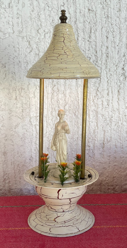 Vintage Oil Rain Lamp Greek Goddess Hebe 18'' Very Rare !!