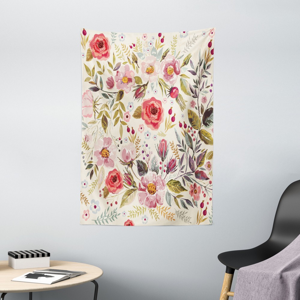 Colorful Tapestry Abstract Flowers Roses Print Wall Hanging Decor