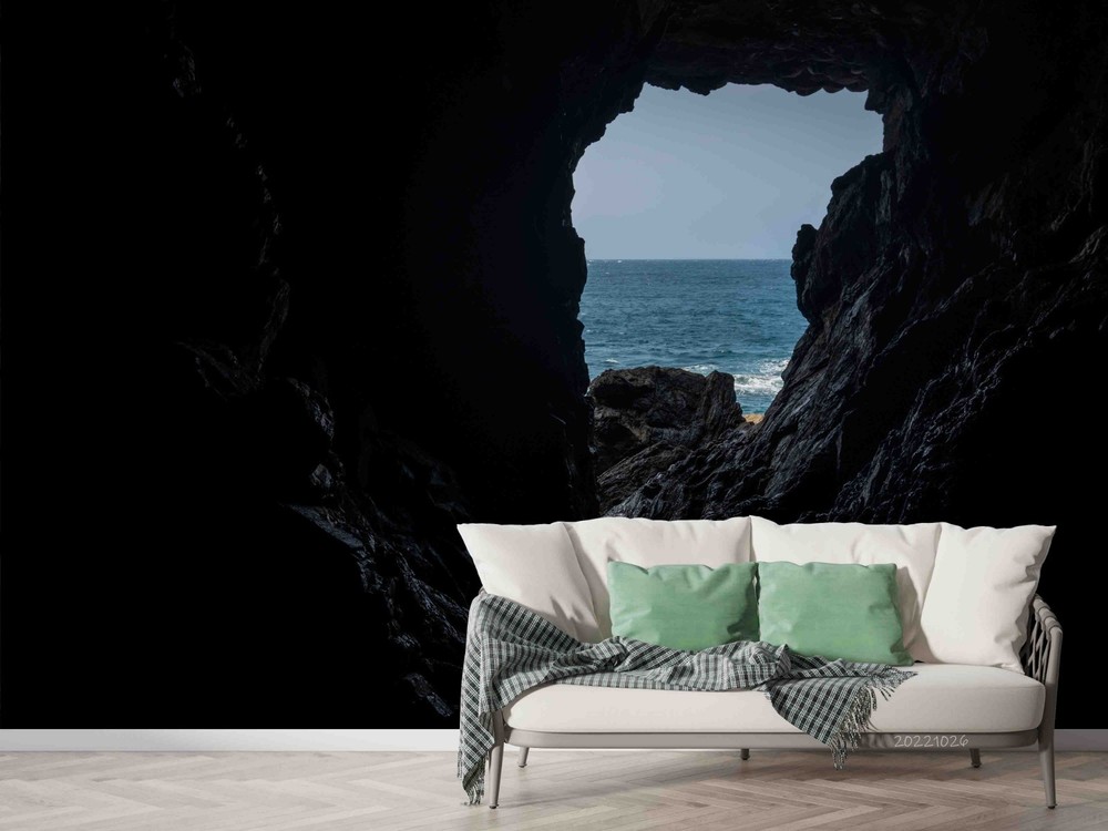 3D Cave Sea Landscape Wall Murals Wallpaper Murals Wall Sticker 3