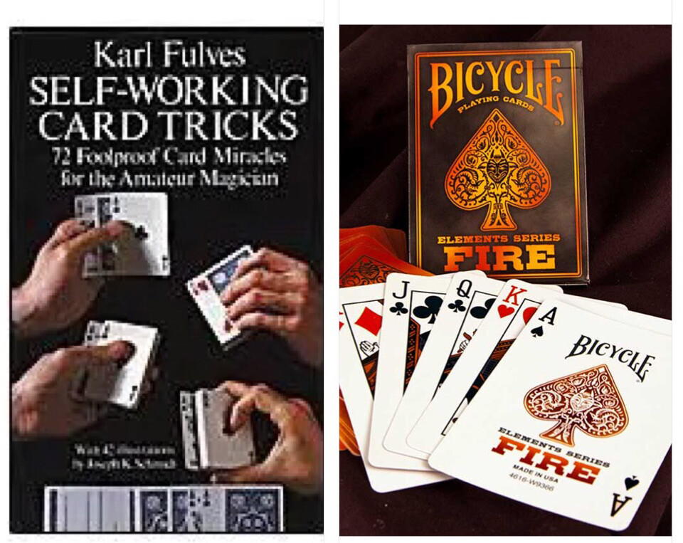 Karl Fulves Self Working Card Tricks Plus New Bicycle Fire Deck Instant Magic!