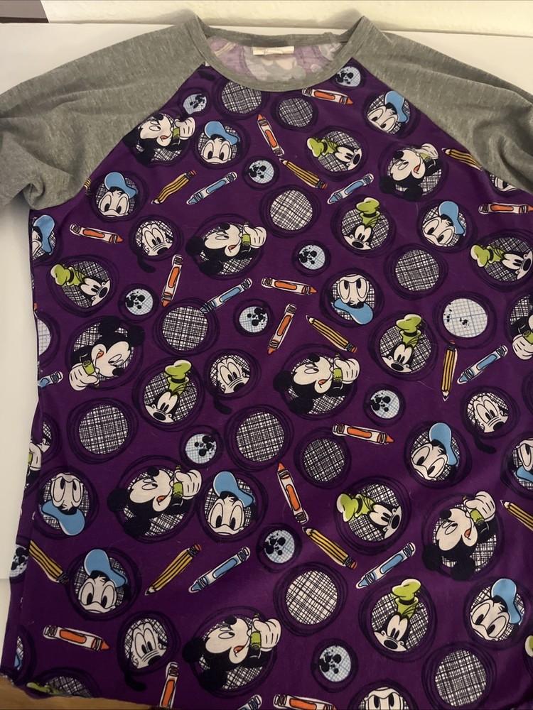 LuLaRoe Disney Randy Size Medium Teacher School Pencils Crayons Preowned