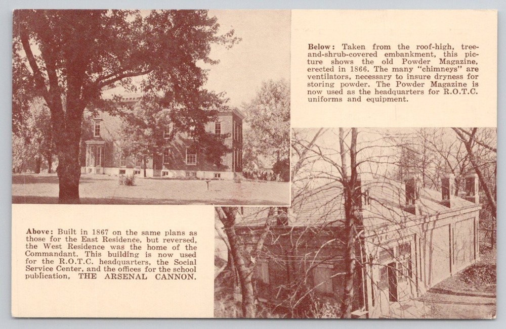 Indianapolis Arsenal Technical Schools West Residence Powder Magazine Postcard