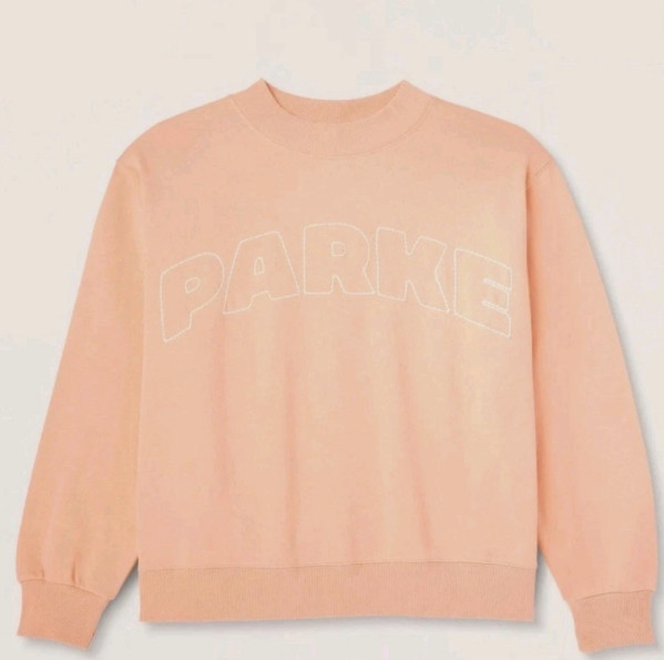IN HAND NWT Parke x Target Peach Orange Mock Neck L/XL Sweatshirt Pullover.