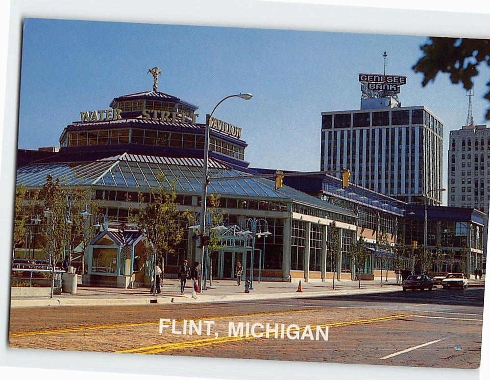 Postcard Water Street Pavilion Flint Michigan USA