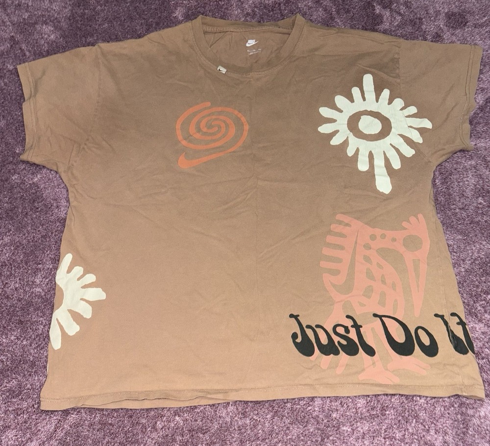 Nike Max90 Vibe Tee T-Shirt Brown FJL578-256 Mens Sz 2xl Gel Vibe Floral Y2K