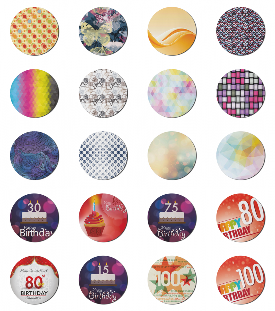 Abstract Polygon Round Non-Slip Rubber Gaming Mousepad 8 Inch Modern Design