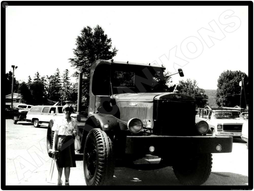 Vtg. Mack Trucks AC New Metal Sign: Mack Truck at 1990s Truck Show Display