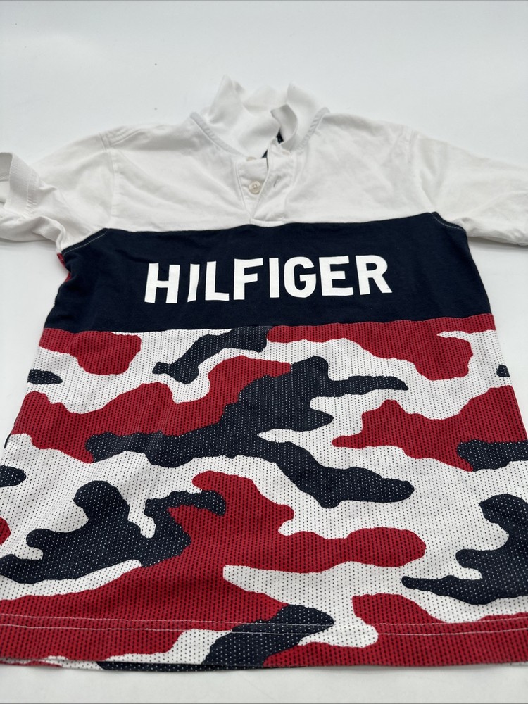 Tommy Hilfiger Polo Shirt Youth Boy Small Camouflage Multicolor..#25491