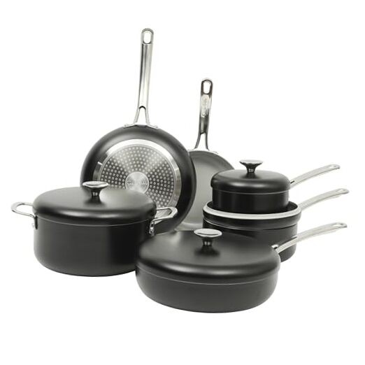 10-Piece Black Kitchen Essentials Potluck Cookware Set for Your Porch