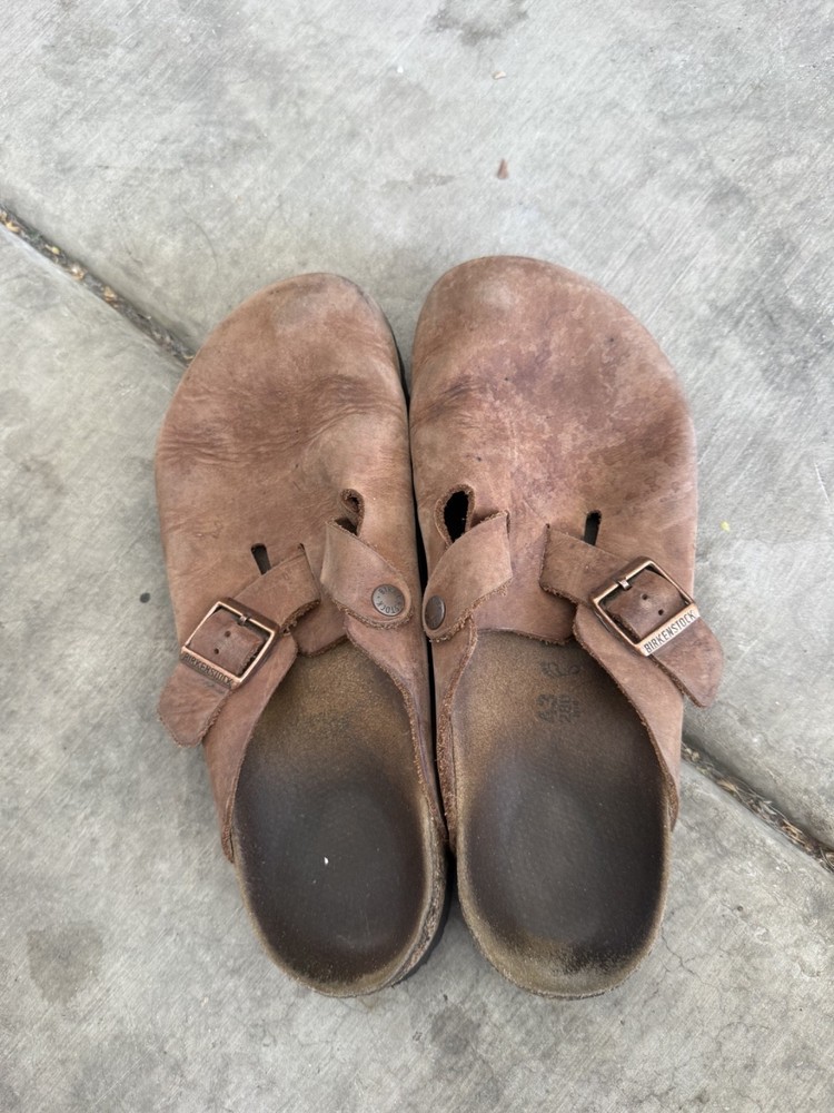 Birkenstock Unisex Boston Brown Leather Slip-On Clog 43 R