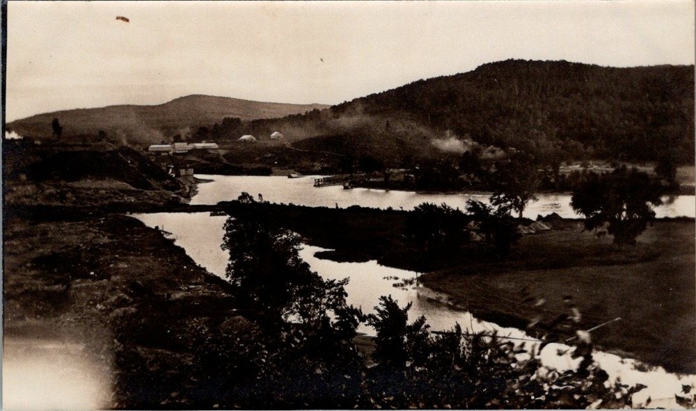 August 4, 1929, Wyman Dam, BINGHAM, Maine Real Photo