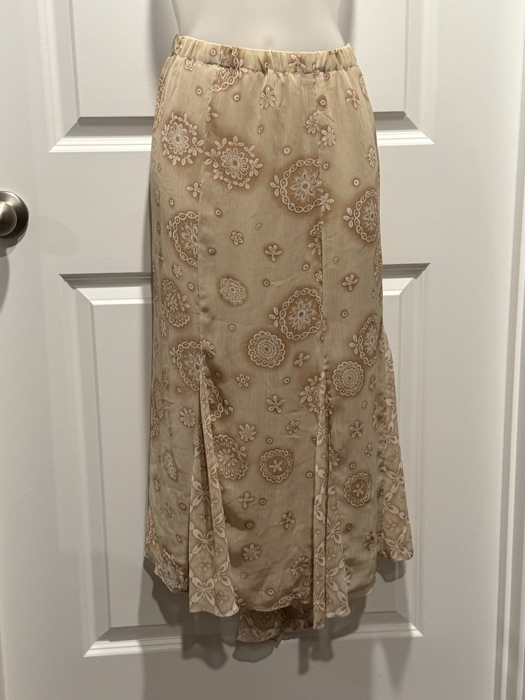 New York City Design Co pleated floral print midi skirt elastic waist women 1X