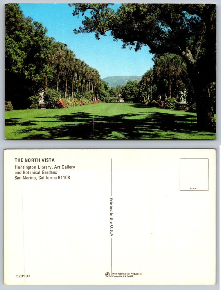 Huntington Library North Vista San Marino California Postcard