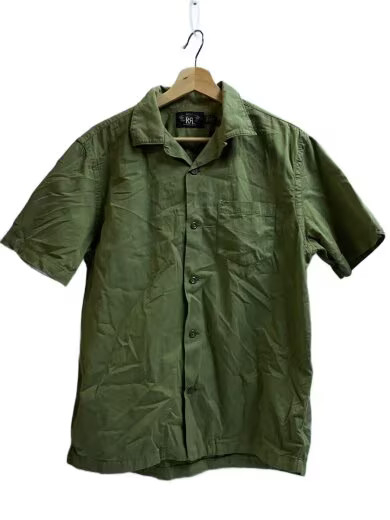 RRL/Short Sleeve Shirt/M/Cotton/KHK/Solid