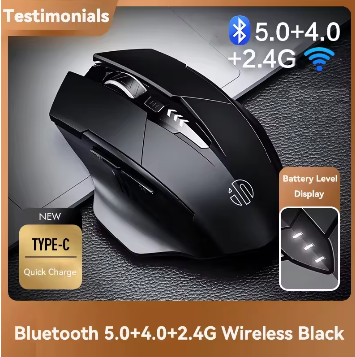 Rechargeable INPHIC PM6 Wireless Bluetooth 2.4G Universal Mouse
