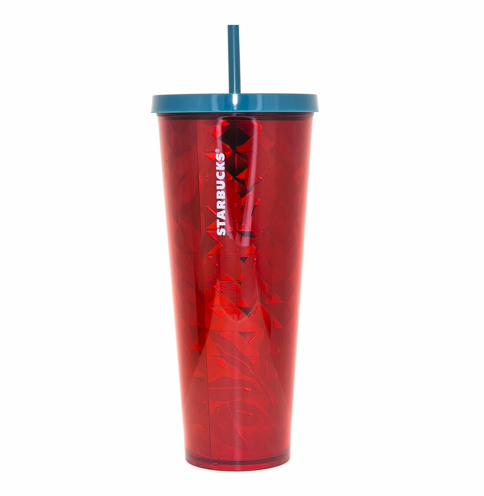 Starbucks Red Flowers Berries Abstract Print 24Oz Cold Tumbler-image