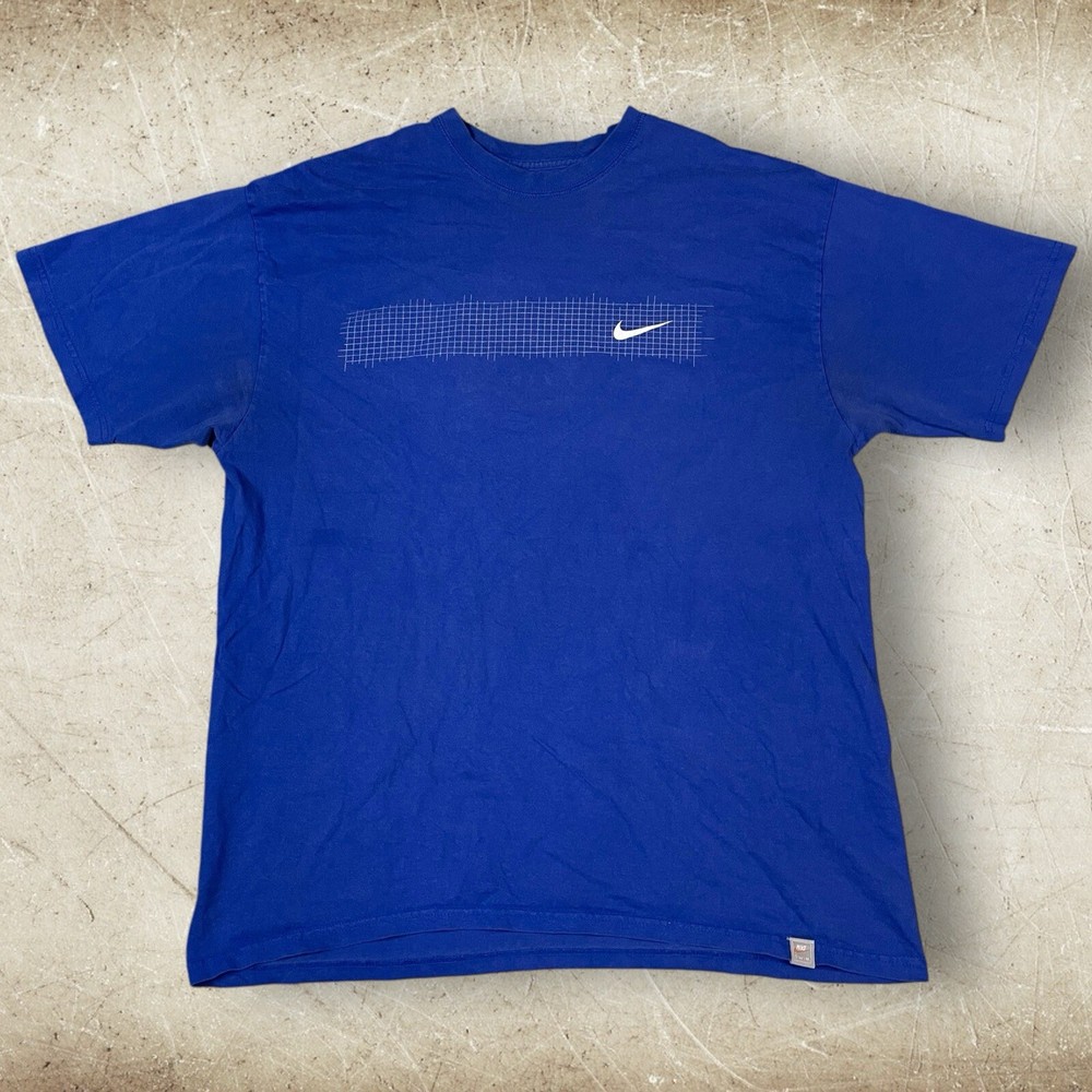 Vintage Y2K Nike Double Sided Graphic T-Shirt Size XL Cyber Abstract Fractal-image