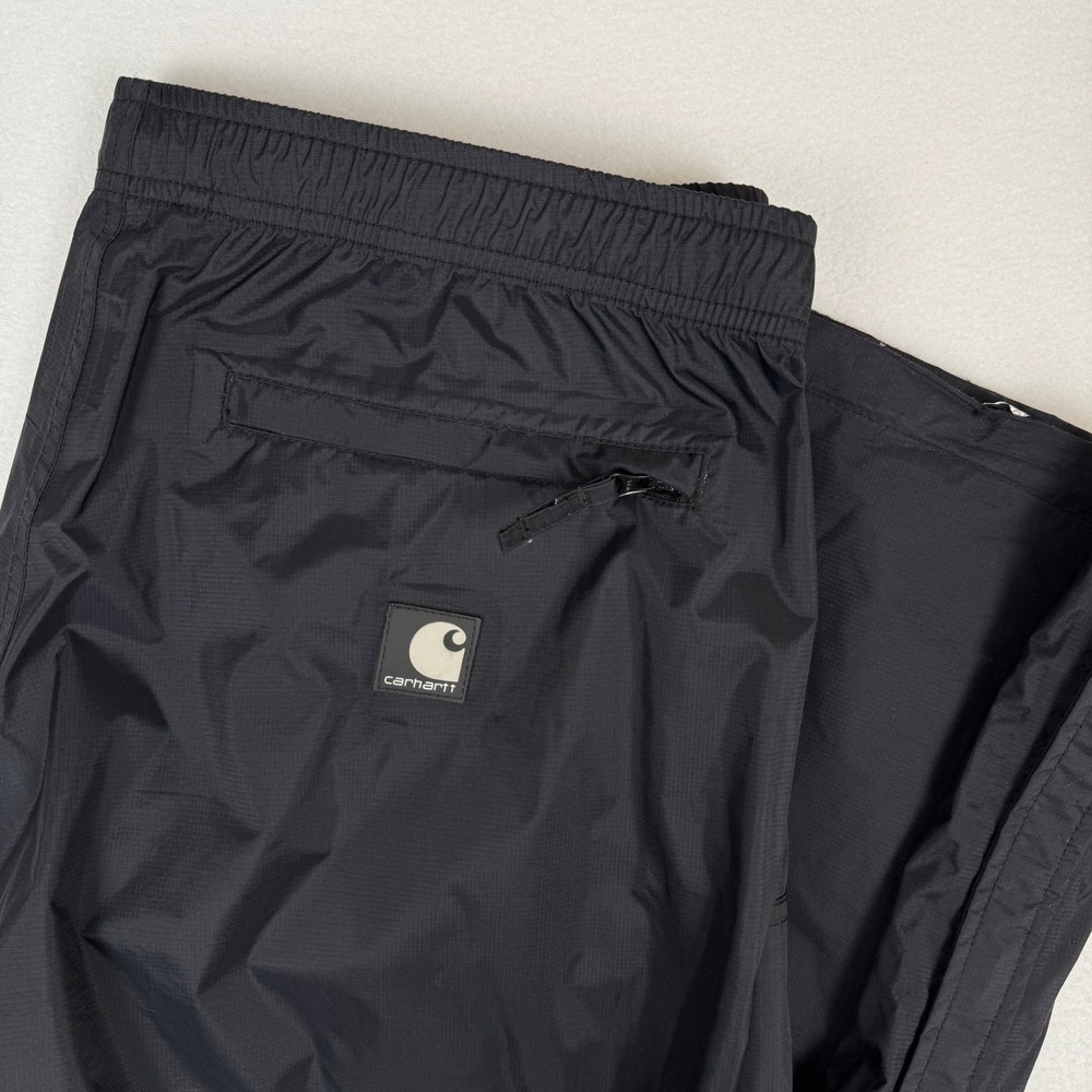 Carhartt Acadia Waterproof Nylon Pants for Men Large Tall Black B255 Zipper Leg-image