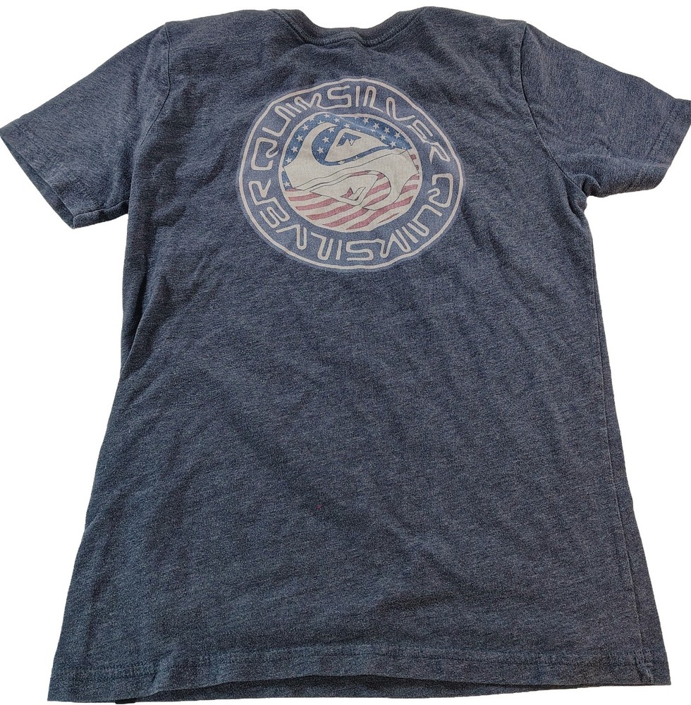 Men's Dark Grey Large Y2K Short Sleeve Quiksilver Graphic T-Shirt