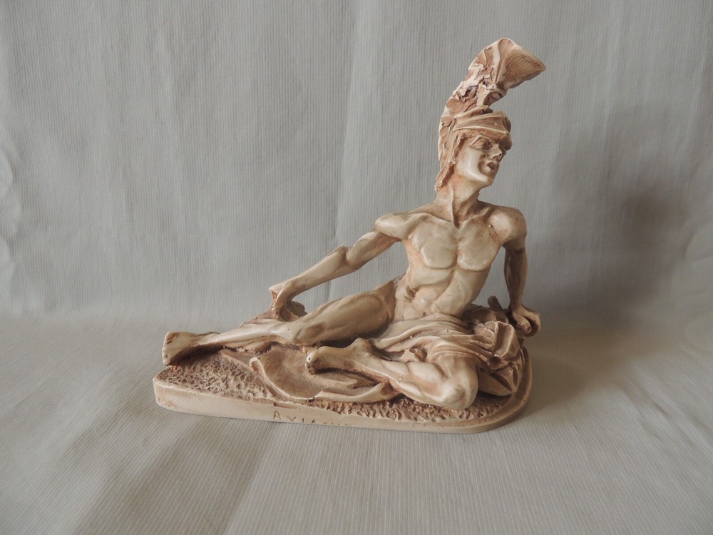 Greek alabaster statue Achilles character ancient era-image