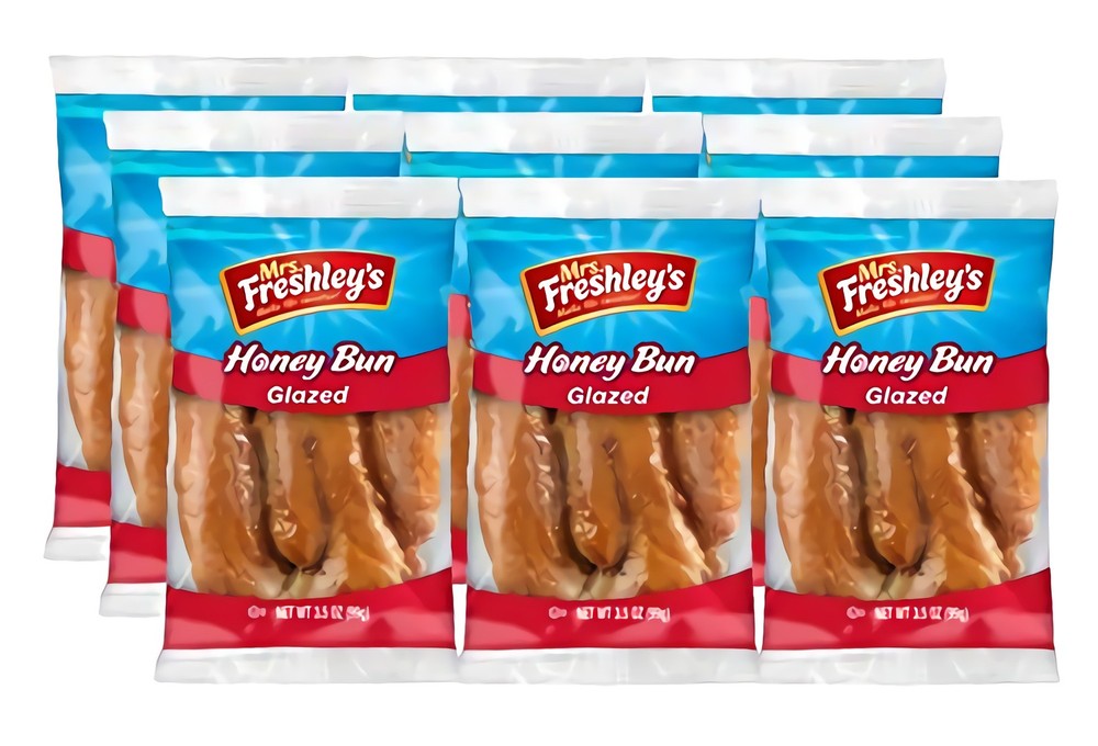 Mrs. Freshley's JUMBO Glazed Honey Buns, 5 oz (Pack of 9)