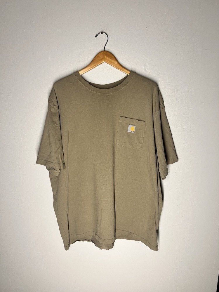 Vintage Y2K Carhartt Loose Fit Pocket T-Shirt 2XL – Brown Workwear Tee