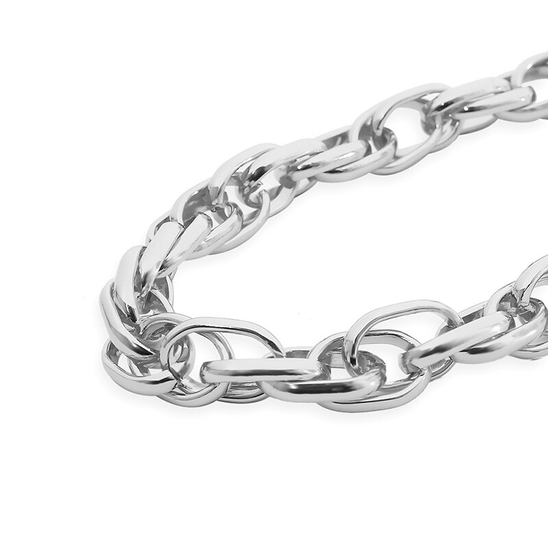 Punk Exaggerated Heavy Metal Thick Chain Choker Necklace Women Goth Jewelry Gif)