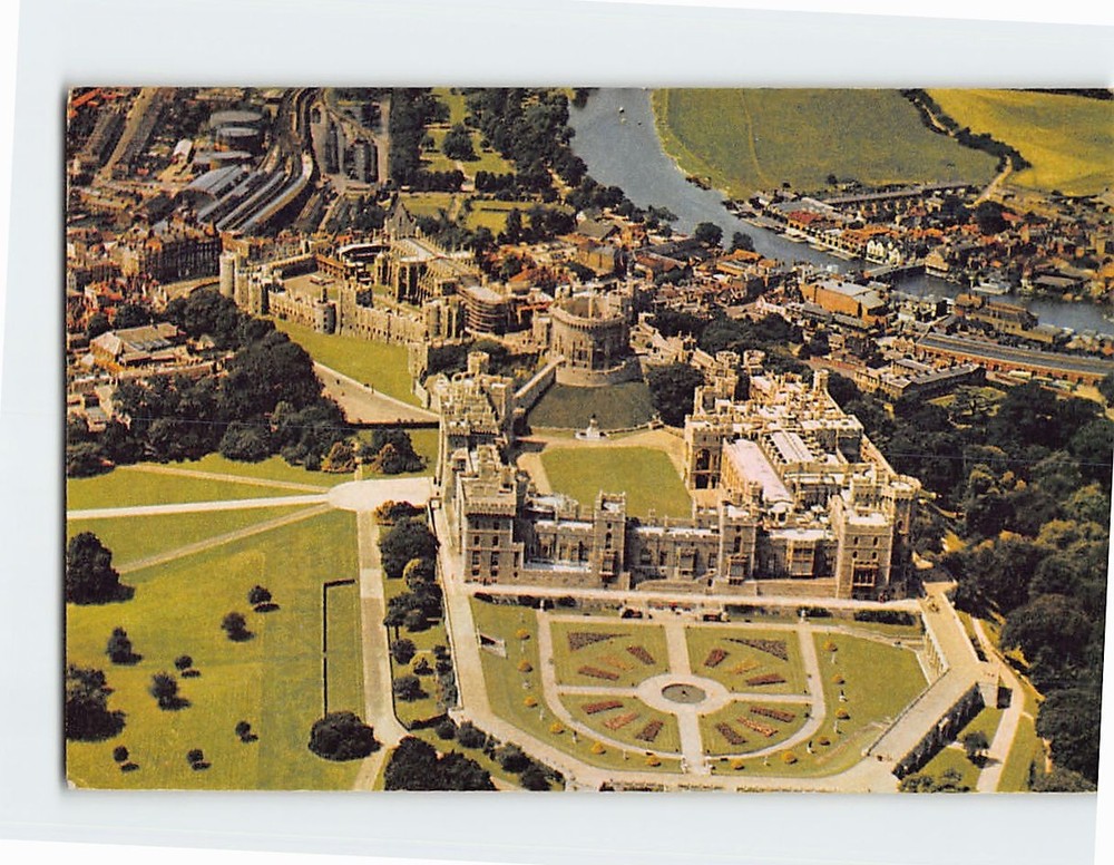Postcard Aerial View Windsor Castle England