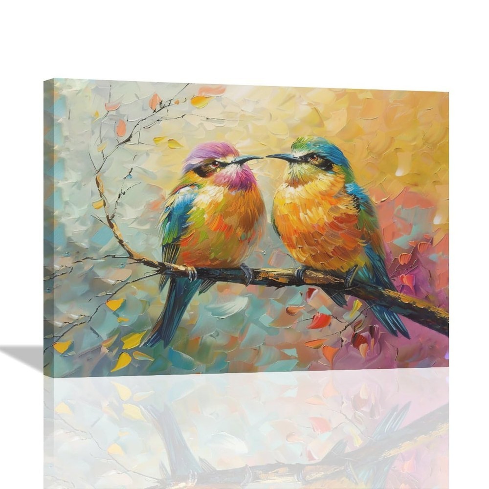 nanen Bird Canvas Wall Art Birds Painting Print Artwork Abstract Graffiti Pic...-image