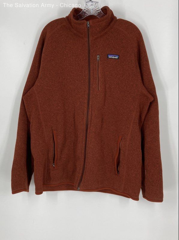 Patagonia Womens Orange Long Sleeve Casual Full-Zip Sweater Size XL