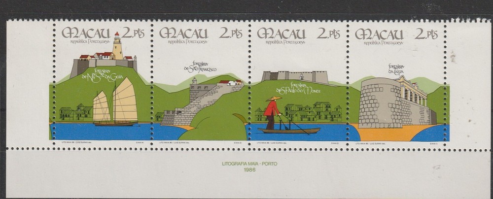 Portugal - Macao/Macau Nice Complete Set in Strip of 4 MNH