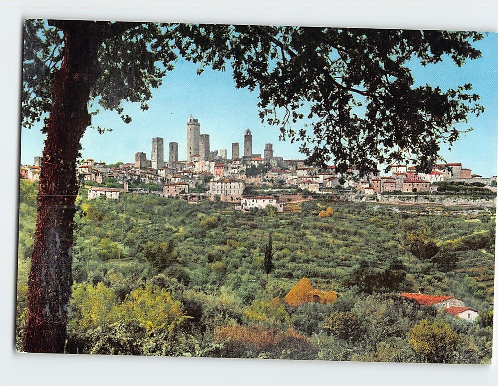 Postcard Panorama San Gimignano Italy