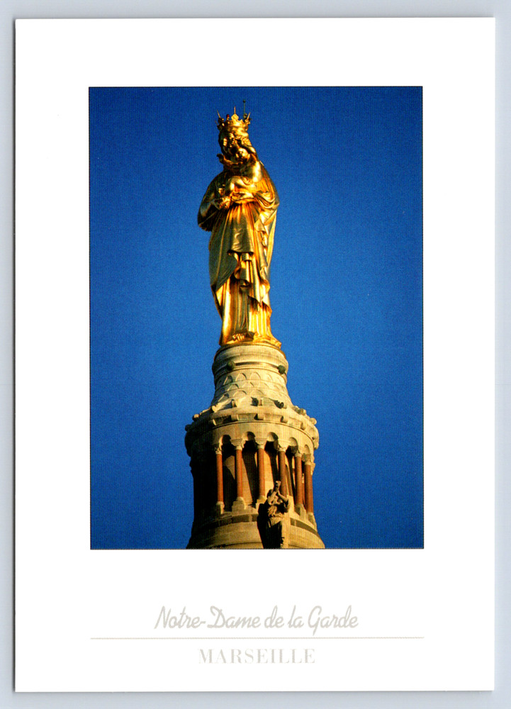 Vintage Postcard Marseille France Notre-Dame de la Garde Golden Statue